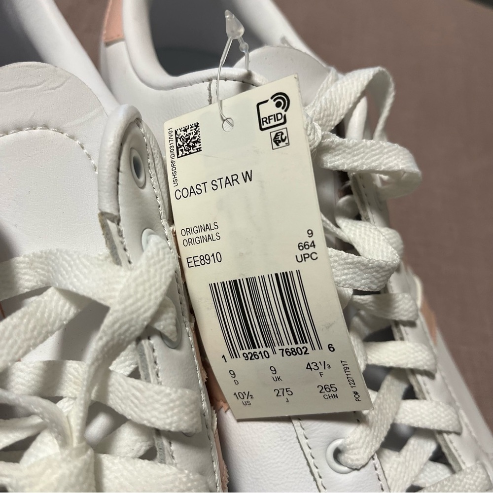 NWT Adidas Coast Star Sneakers Baby Pink/White Womens Size 10.5 - Picture 4 of 7